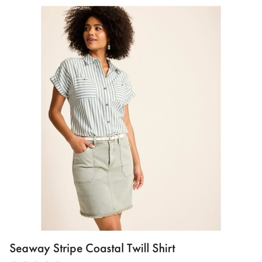 Tommy Bahama Seaway Stripe Coastal Twill Shirt small